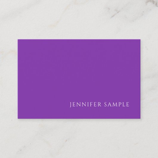 Paarse kleuren Moderne Sjabloon Professional elega Visitekaartje (Voorkant)