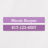 Paarse Kleurenblok Zelfklevend Etiket Middelgrote Labels (Design 2)