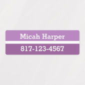 Paarse Kleurenblok Zelfklevend Etiket Middelgrote Labels (Design 1)