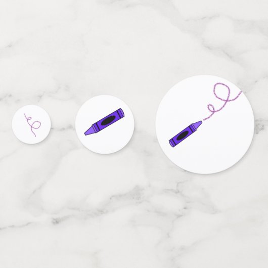 Paarse kleurpotlood confetti (Achterkanten)