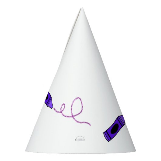 Paarse kleurpotlood feesthoedjes (Links)