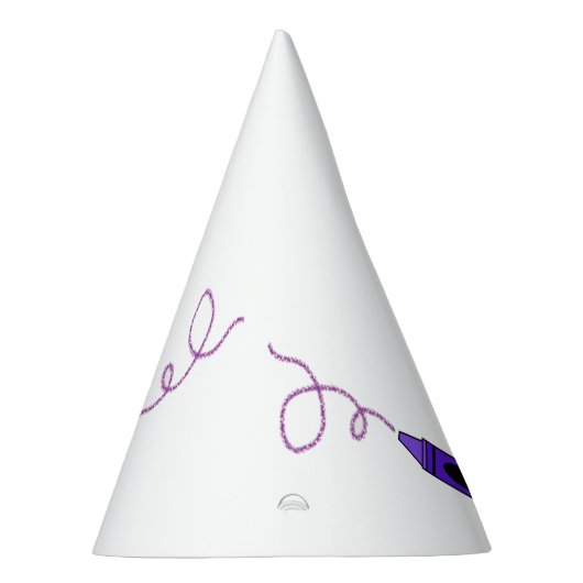 Paarse kleurpotlood feesthoedjes (Rechts)