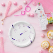 Paarse kleurpotlood papieren bordje (Feest)