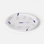 Paarse kleurpotlood papieren bordje (Gekanteld)