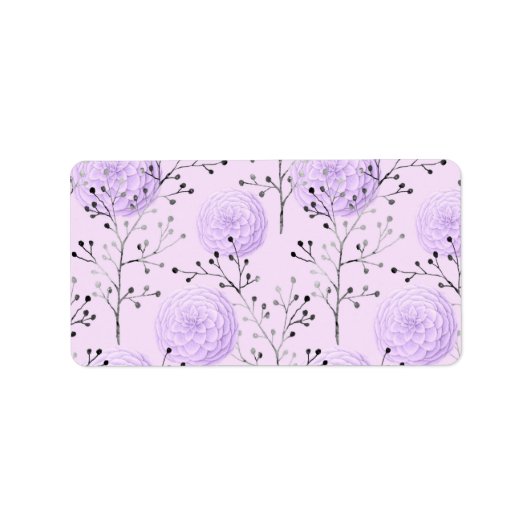 Paarse kleurrijke bloem etiket (Voorkant)