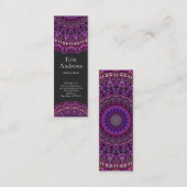 Paarse kleurrijke Floral Mandala Mini Visitekaartje (Voorkant / Achterkant)