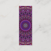 Paarse kleurrijke Floral Mandala Mini Visitekaartje (Achterkant)