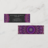 Paarse kleurrijke Floral Mandala Mini Visitekaartje (Voorkant / Achterkant)