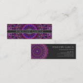 Paarse kleurrijke Floral Mandala Mini Visitekaartje (Voorkant / Achterkant)
