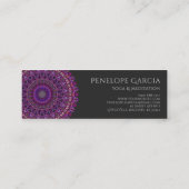 Paarse kleurrijke Floral Mandala Mini Visitekaartje (Achterkant)