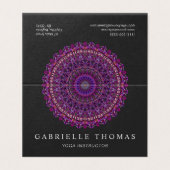Paarse kleurrijke Floral Mandala Visitekaartje (Buitenkant ongevouwen)