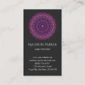 Paarse kleurrijke Floral Mandala Visitekaartje (Achterkant)