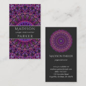 Paarse kleurrijke Floral Mandala Visitekaartje (Voorkant / Achterkant)