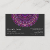 Paarse kleurrijke Floral Mandala Visitekaartje (Achterkant)