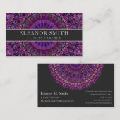 Paarse kleurrijke Floral Mandala Visitekaartje (Voorkant / Achterkant)