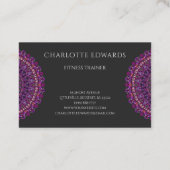 Paarse kleurrijke Floral Mandala Visitekaartje (Achterkant)