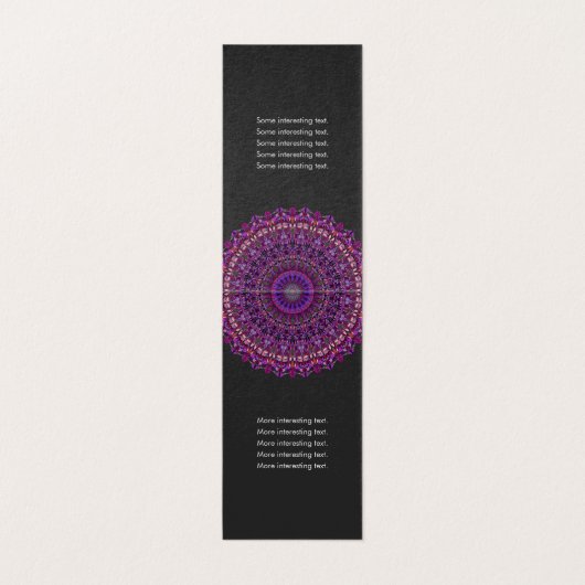 Paarse kleurrijke Floral Mandala Visitekaartje (Binnenkant ongevouwen)