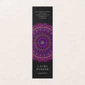 Paarse kleurrijke Floral Mandala Visitekaartje (Buitenkant ongevouwen)