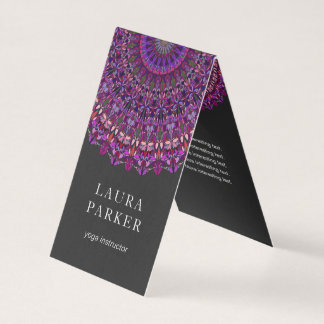 Paarse kleurrijke Floral Mandala Visitekaartje