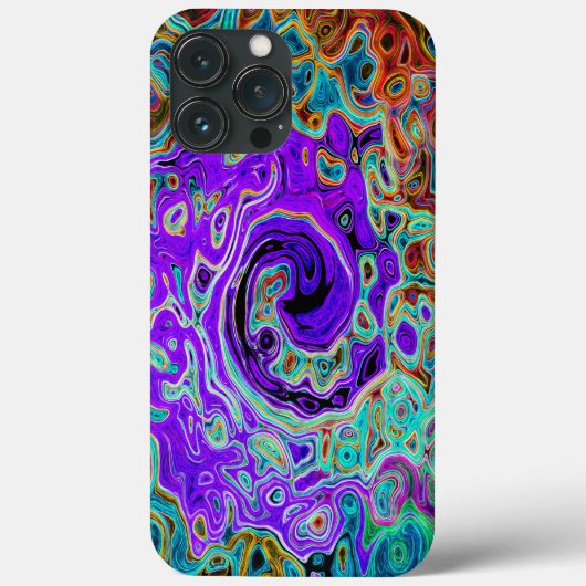 Paarse Kleurrijke Groovy Abstracte Retro Vloeibare Case-Mate iPhone Case (Achterkant)