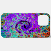 Paarse Kleurrijke Groovy Abstracte Retro Vloeibare Case-Mate iPhone Case (Achterkant (horizontaal))