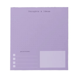 Paarse kleurrijke retro esthetische Gedachten & Id Notitieblok