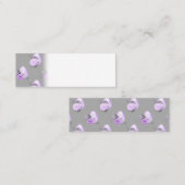 Paarse kleurrijke ventilator botanische paasvormig mini visitekaartje (Voorkant / Achterkant)
