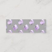 Paarse kleurrijke ventilator botanische paasvormig mini visitekaartje (Achterkant)