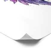 Paarse kleurrijke Waterverf vleugels Poster (Hoek)