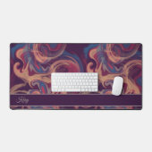 Paarse & Kleurrijke Wervelende Waterverf Aangepast Bureaumat (Keyboard & Muis)
