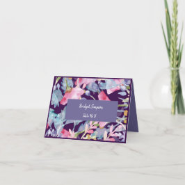 paarse kleurrijke wildflower bruiloft gastenkaart bedankkaart