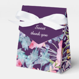 paarse kleurrijke wildflower groen bruiloft bedankdoosjes