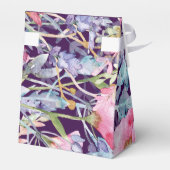 paarse kleurrijke wildflower groen bruiloft bedankdoosjes (Achterkant)