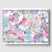 paarse kleurrijke wildflower groen bruiloft gastenboek (Achterkant)