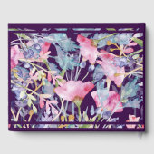 paarse kleurrijke wildflower groen bruiloft gastenboek (Achterkant)