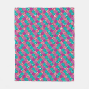 Paarse kleurrijke zeemeermin Glitter Fleece Deken