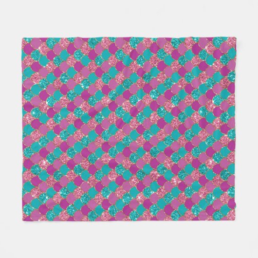 Paarse kleurrijke zeemeermin Glitter Fleece Deken (Voorkant (Horizontaal))