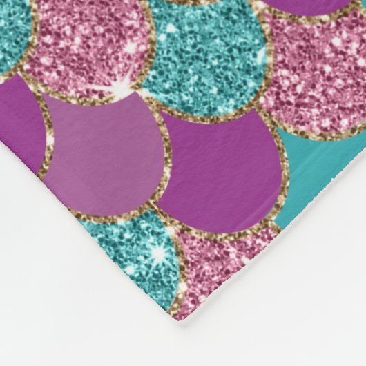 Paarse kleurrijke zeemeermin Glitter Fleece Deken (Hoek)