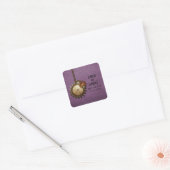 Paarse  klok Sla de Sticker Datum op (Envelop)