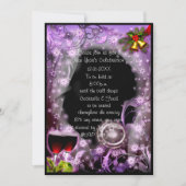 Paarse klok slaat 12 nieuwjaarsfeest kaart (Voorkant)