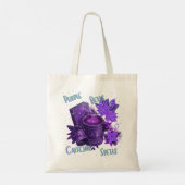 paarse klokjes tote bag (Achterkant)