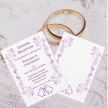 Paarse klokken Scrollwork bruiloft receptie