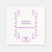 Paarse klokken Scrollwork bruiloft receptie Servet (Voorkant)