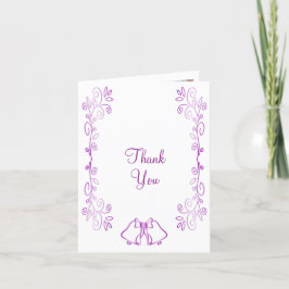 Paarse klokken Scrollwork Ontwerp Wedding Bedankkaart
