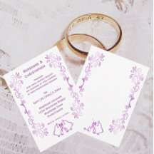 Paarse klokken Scrollwork Ontwerp Wedding