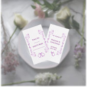 Paarse klokken Scrollwork Ontwerp Wedding Plaatskaartje