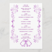 Paarse klokken Scrollwork Ontwerp Wedding Programmakaart (Achterkant)