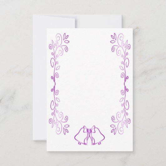 Paarse klokken Scrollwork Ontwerp Wedding RSVP Kaartje (Achterkant)