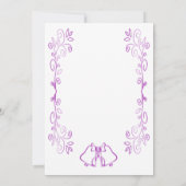 Paarse klokken Scrollwork Ontwerp Wedding Save The Date (Achterkant)