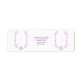 Paarse klokken Scrollwork Wedding Return Adres Etiket (Voorkant)